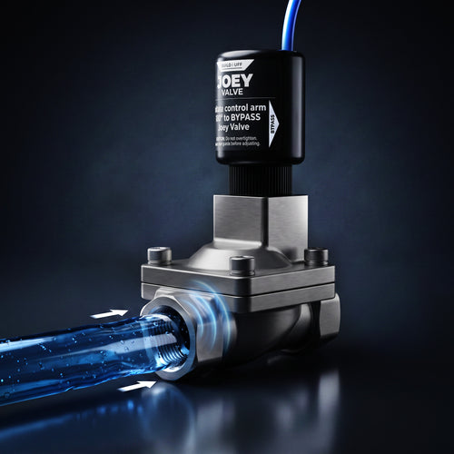 The plunger seals the valve. Water stops. Instantly.